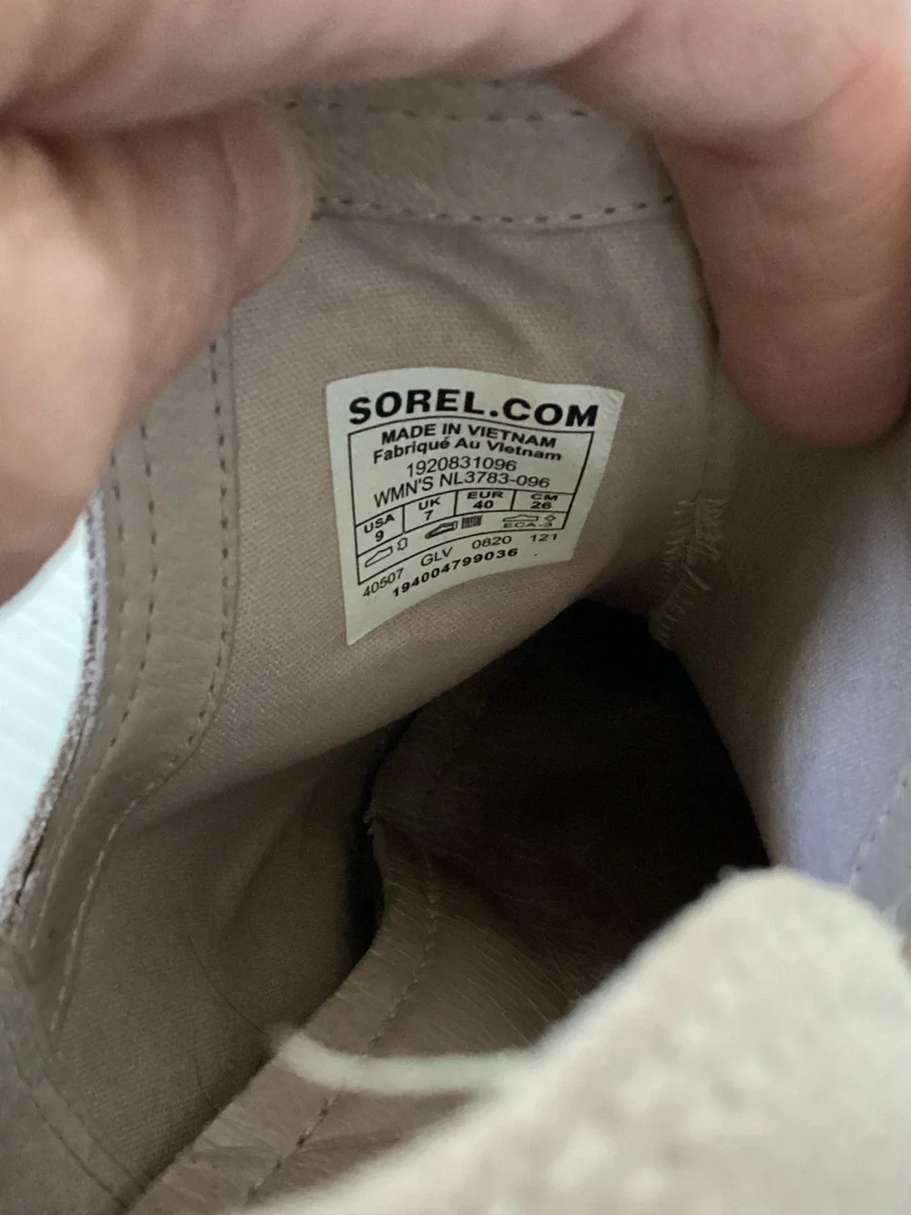 Sorel Lola Light Beige Suede Ankle Booties